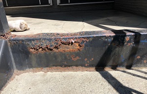 旧アパートの鉄骨階段の現調に石狩市にいます