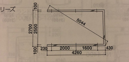 傾いたガレージの基礎作りの現調です