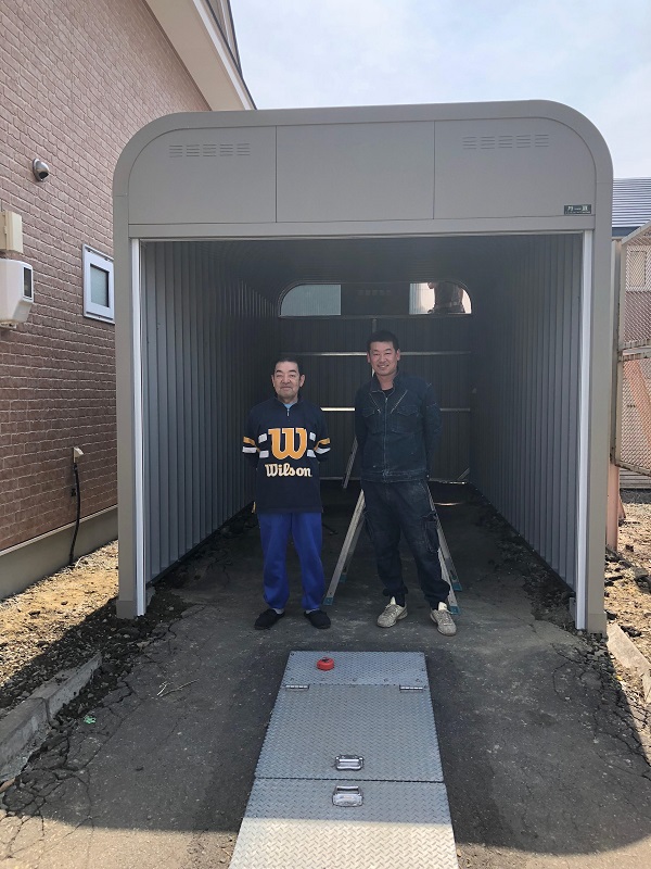 雪害被害で車庫がつぶれて倒れそうなやつを致しました