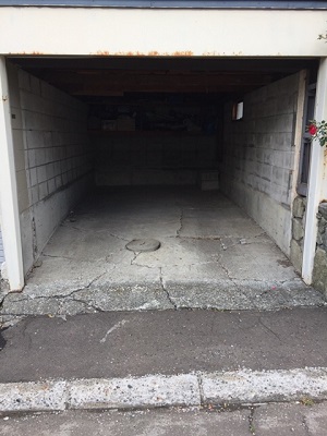 （続編）札幌市厚別区,既存車庫のコンクリート割れからアスファルトへ