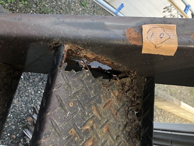 札幌市東区,外部鉄骨階段の修繕工事