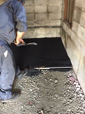 （続編）札幌市厚別区,既存車庫のコンクリート割れからアスファルトへ