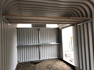 江別市で簡易ガレージの交換工事です