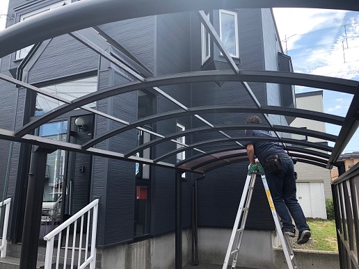 札幌市手稲区でアルミカーポートの解体撤去工事