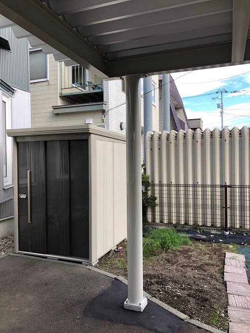 中川製作所　鉄骨カーポート２件分です《アーバングレー》