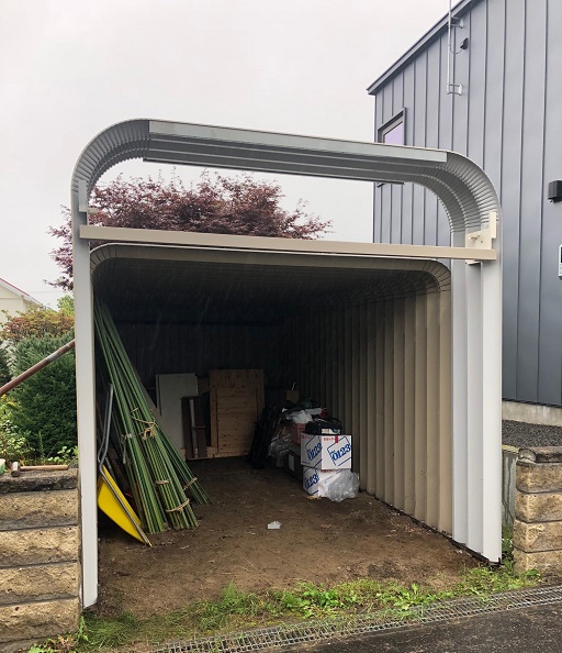 札幌市手稲区でカスケードガレージかさ上げ工事《前面ロング化＆シャッター新品》