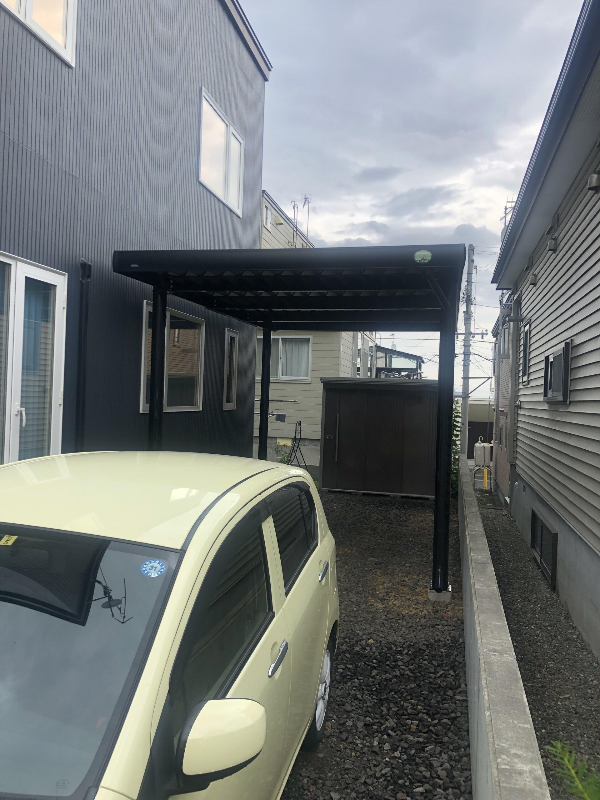 札幌市手稲区富岡のK様 中川製作所NS1500の鉄骨カーポート1台用設置工事