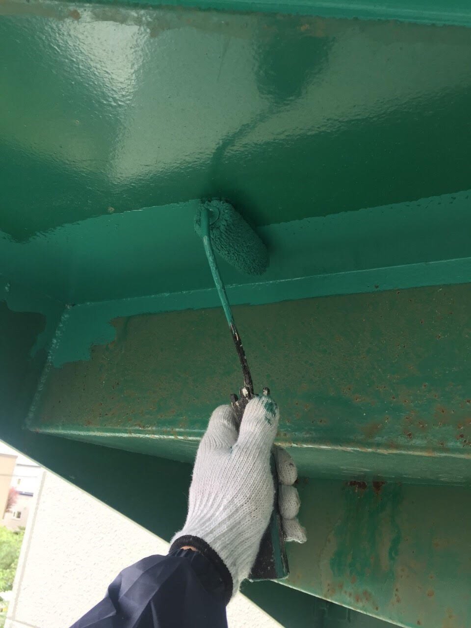 手稲区曙のマンション鉄骨階段修理＋入口の鉄骨門の撤去をいたしました