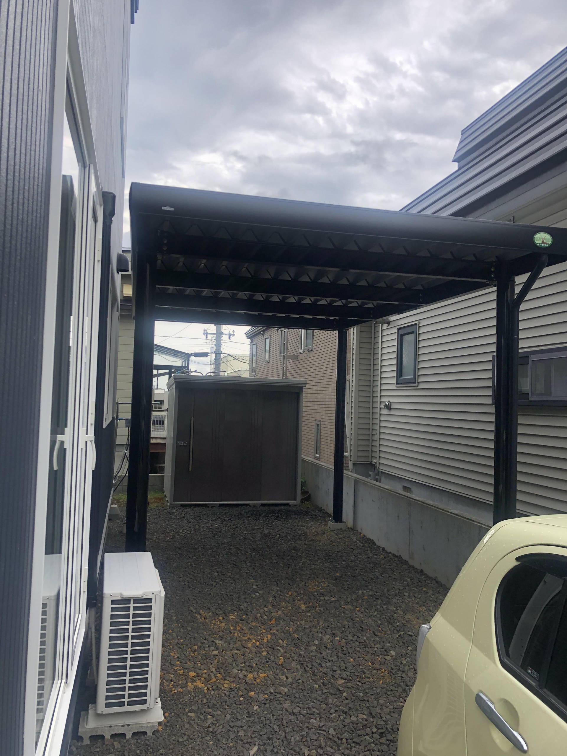 札幌市手稲区富岡のK様 中川製作所NS1500の鉄骨カーポート1台用設置工事