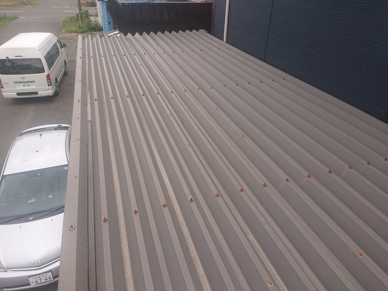 札幌市北区K様 鉄骨造の車庫リフォーム(屋根、鉄骨躯体塗装)