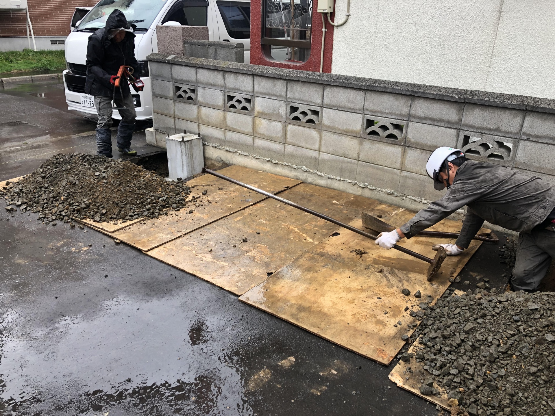 札幌市東区s様 中川製作所カーポート ジグイ工事 4台用