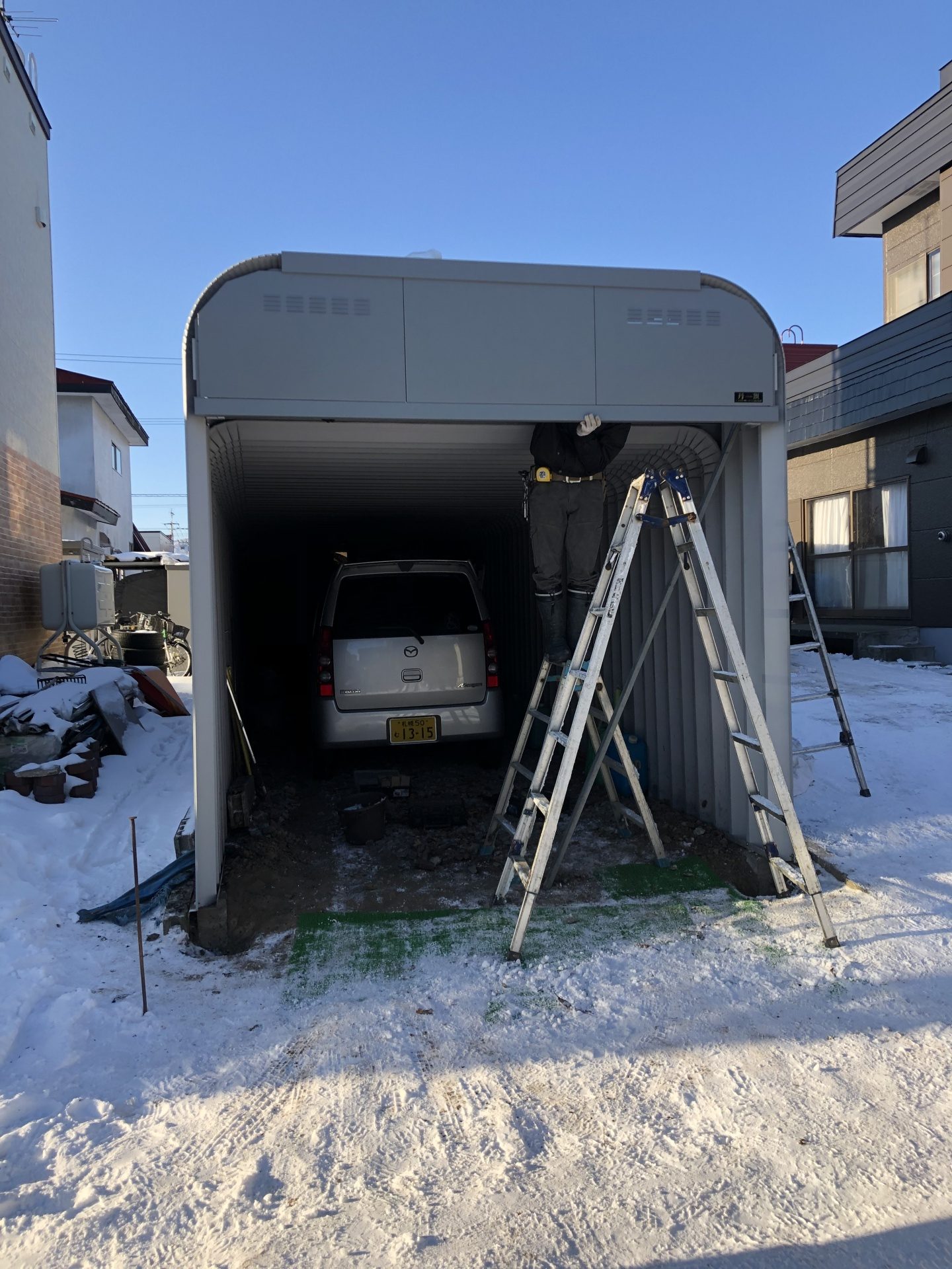 石狩市　花川北　カスケードガレージかさ上げ工事