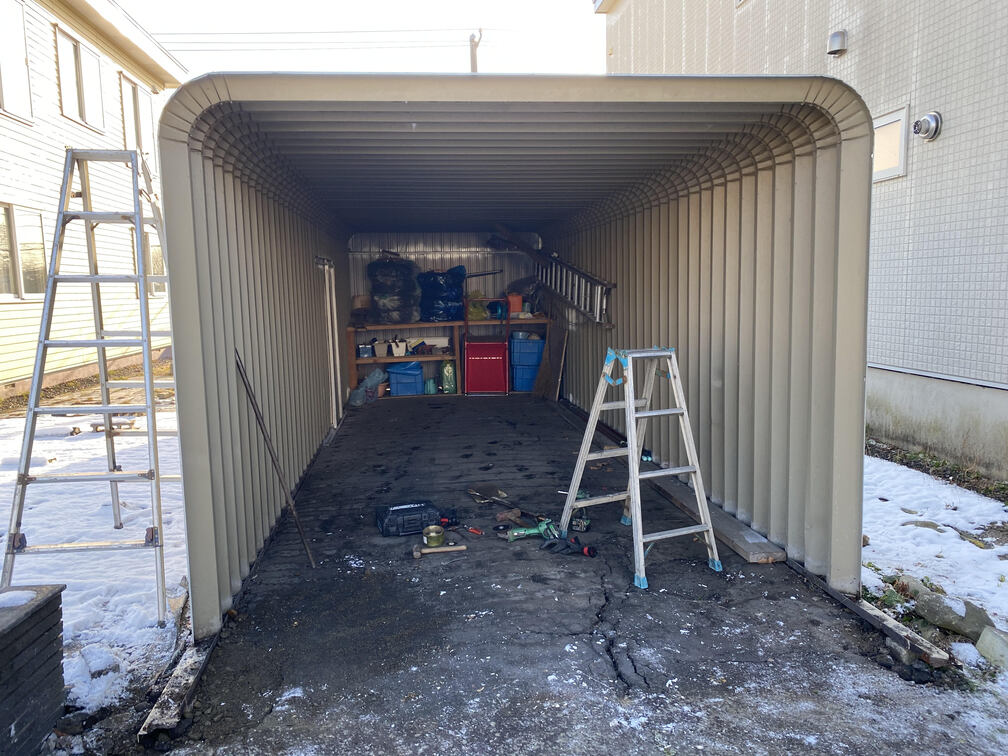 千歳市　ガレージかさ上げ工事