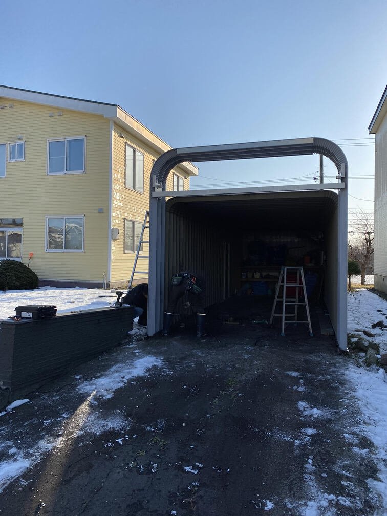 千歳市　ガレージかさ上げ工事