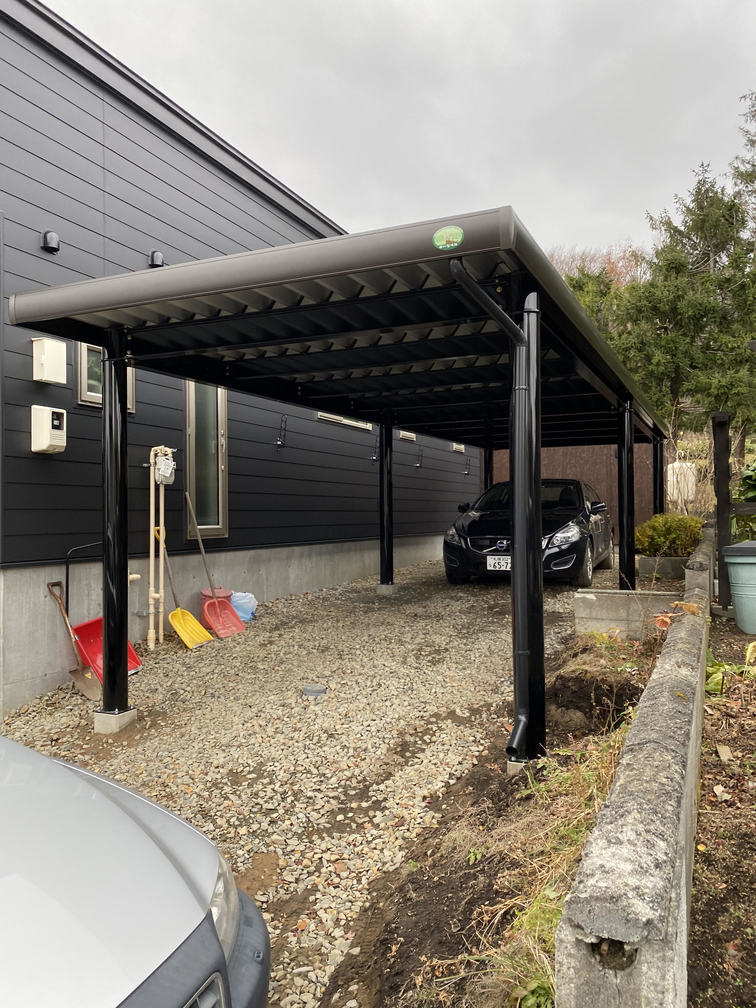 北広島市 H邸 中川製作所 縦2台用 カーポート工事
