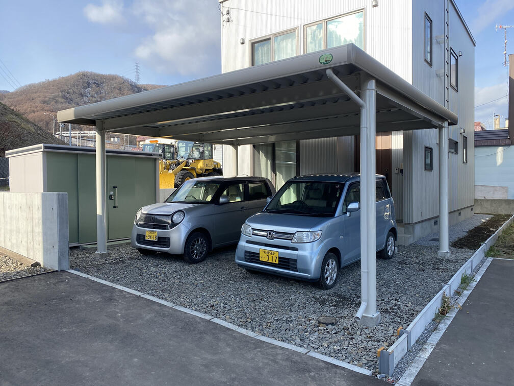 札幌市 西区　中川製作所スチールカーポート 設置工事