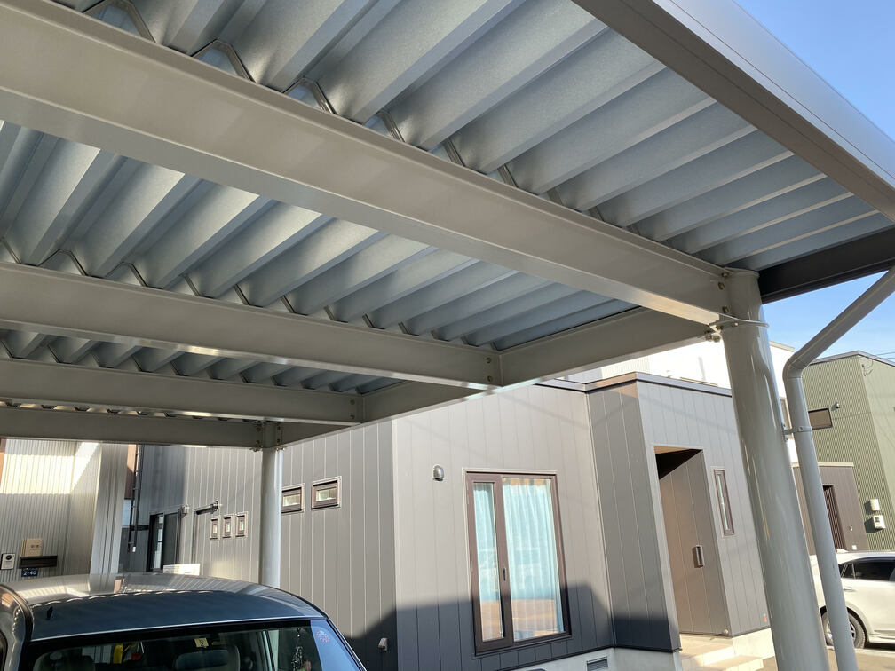 札幌市 西区　中川製作所スチールカーポート 設置工事