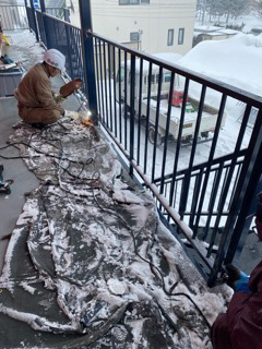 札幌市北区でリピート頂きました。アパートの鉄骨階段修理（手摺交換）