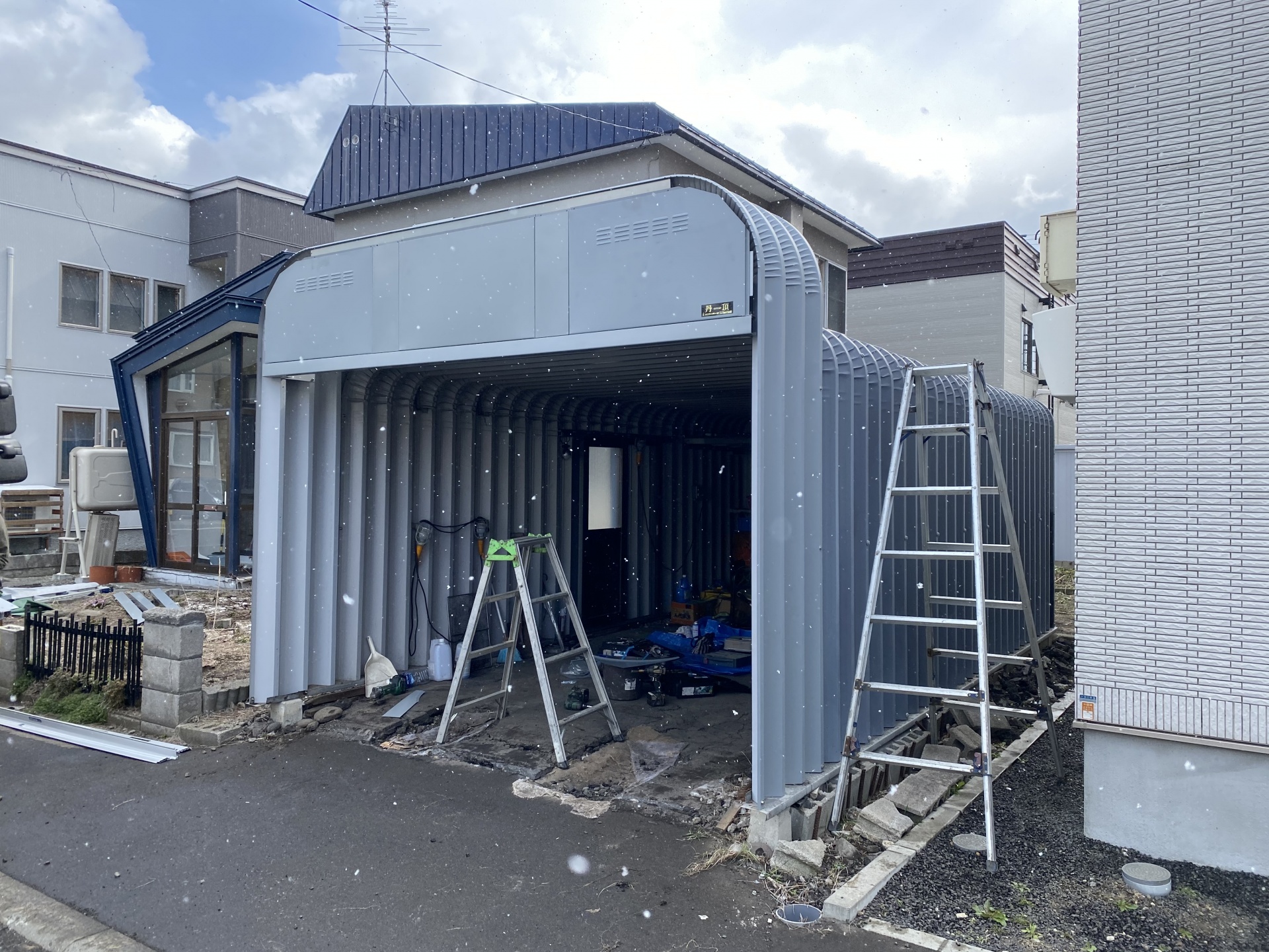 札幌市　ガレージかさ上げ工事