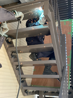 札幌市　階段補強工事、モルタル面の補修、防水補強工事