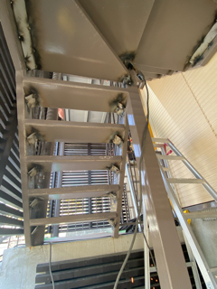 札幌市　階段補強工事、モルタル面の補修、防水補強工事