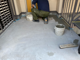 札幌市　階段補強工事、モルタル面の補修、防水補強工事