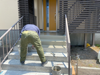 札幌市　階段補強工事、モルタル面の補修、防水補強工事