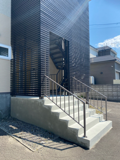 札幌市　階段補強工事、モルタル面の補修、防水補強工事