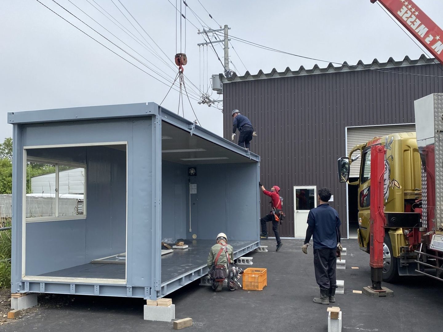 札幌市手稲区　オーダー中古ユニットハウス設置