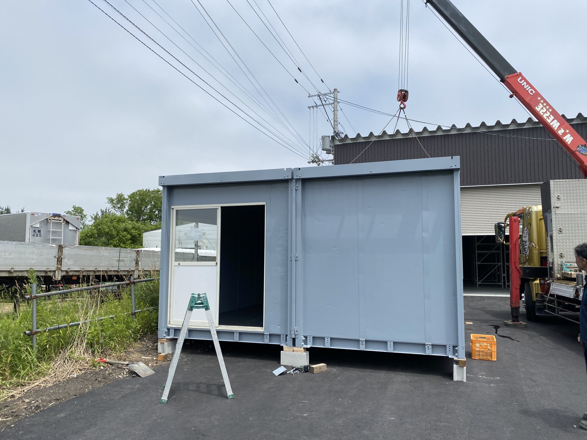 札幌市手稲区　オーダー中古ユニットハウス設置