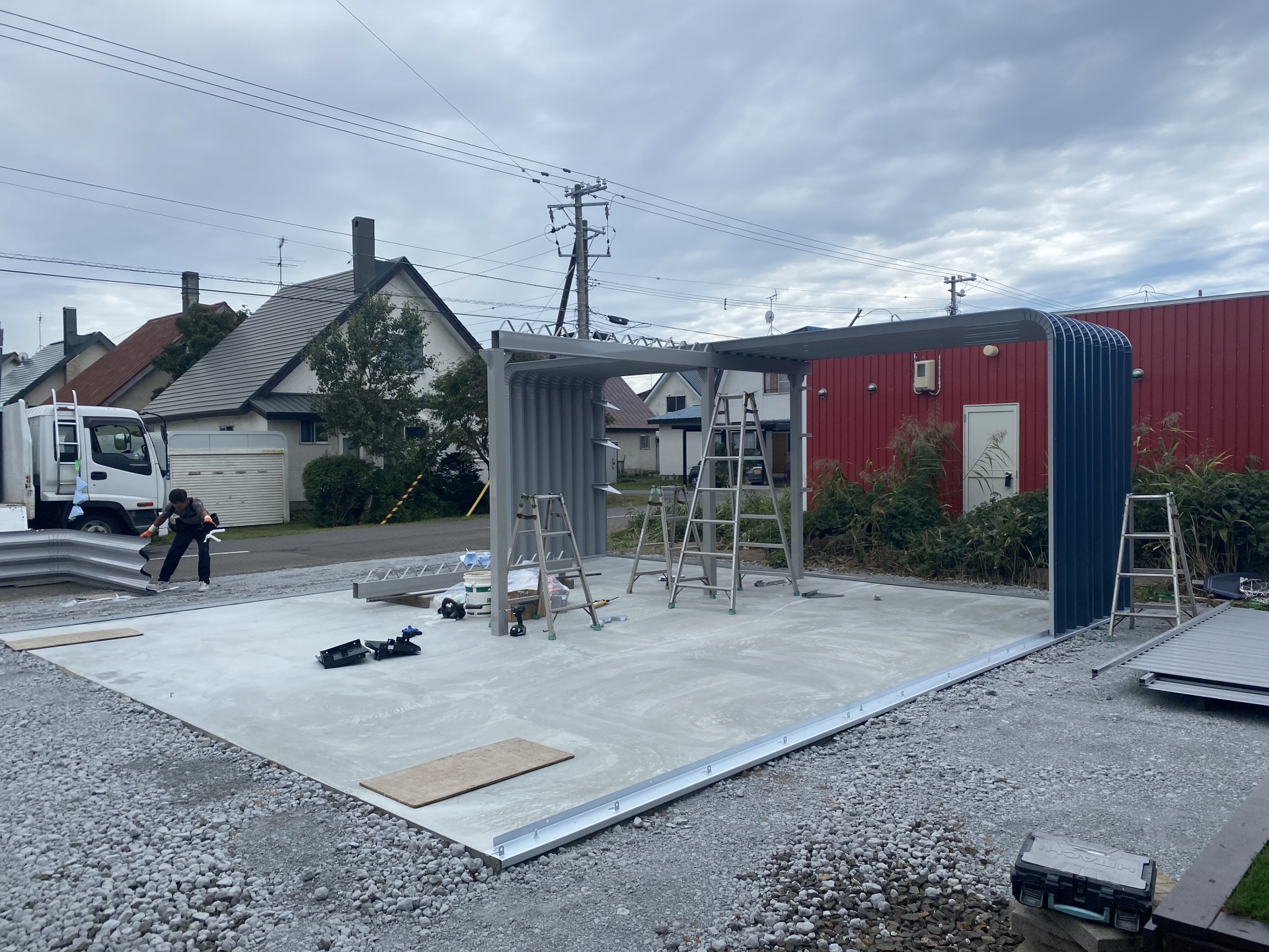 石狩市　ガレージ工事