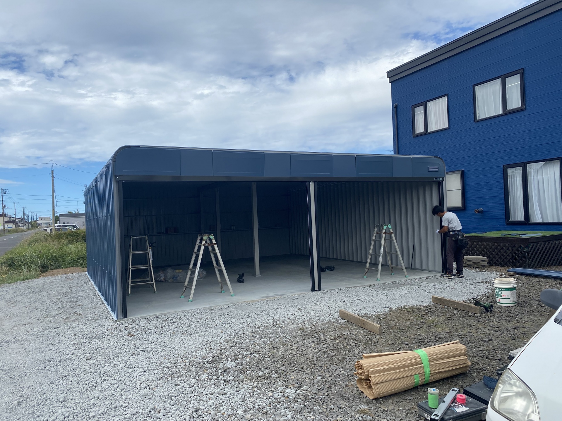 石狩市　ガレージ工事