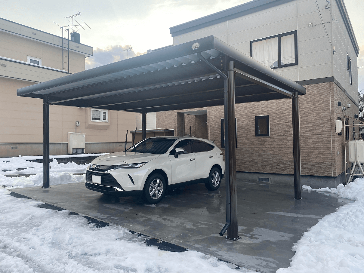 札幌市南区　中川製作所二台用ワイドカーポート