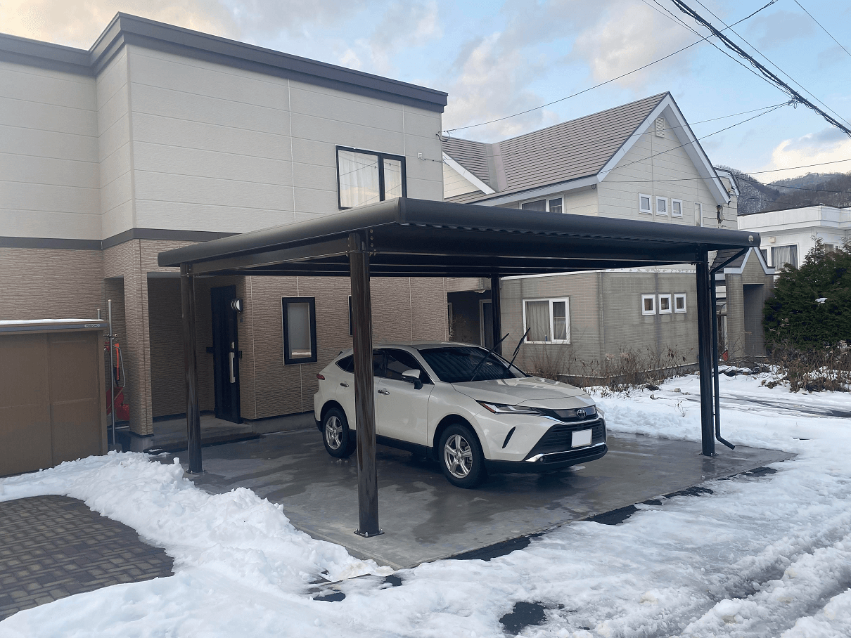 札幌市南区　中川製作所二台用ワイドカーポート