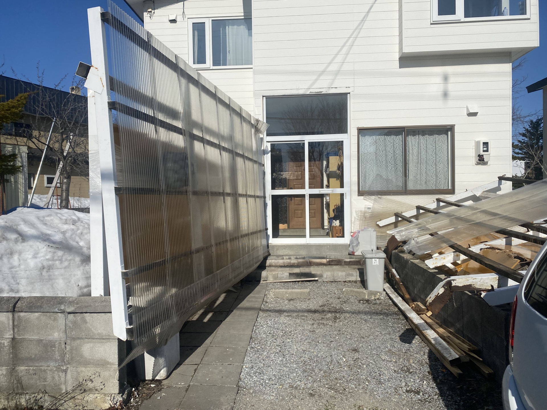 石狩市　カーポート解体撤去工事