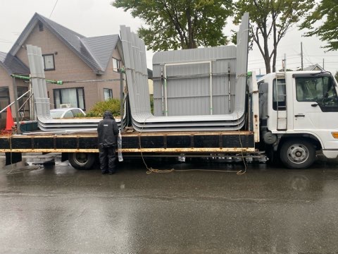 長沼町　ガレージ交換工事＋コンクリート土間工事