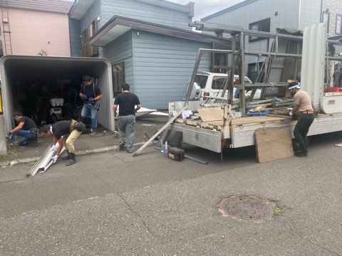 札幌市西区　ガレージかさ上げ工事