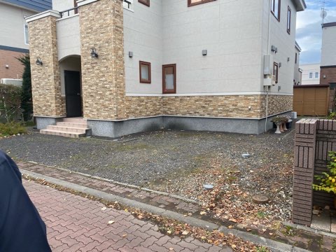 札幌市北区　 ガレージ工事＋アスファルト
