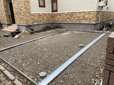 札幌市北区　 ガレージ工事＋アスファルト