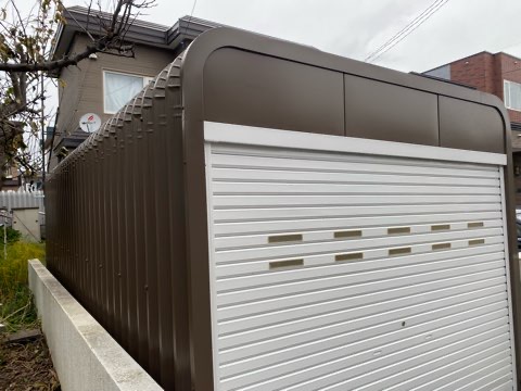 札幌市北区　火災保険工事(ガレージ塗装工事)