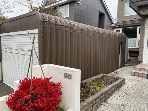 札幌市北区　火災保険工事(ガレージ塗装工事)