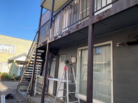 札幌市東区　アパート鉄骨工事