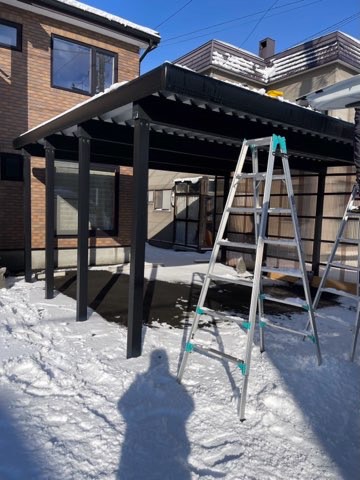 札幌市北区 火災保険工事 カーポート解体工事