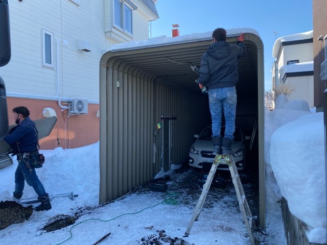 札幌市北区　 ガレージかさ上げ工事