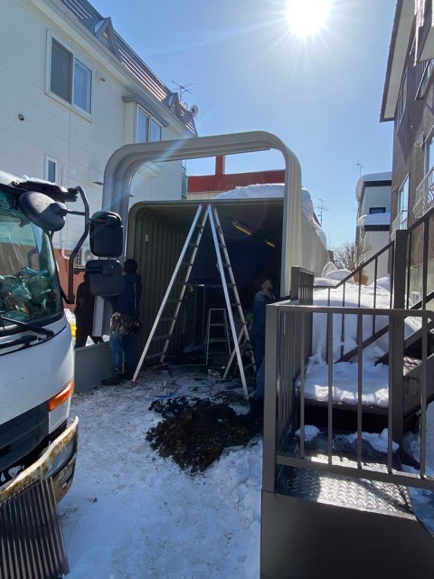 札幌市北区　 ガレージかさ上げ工事