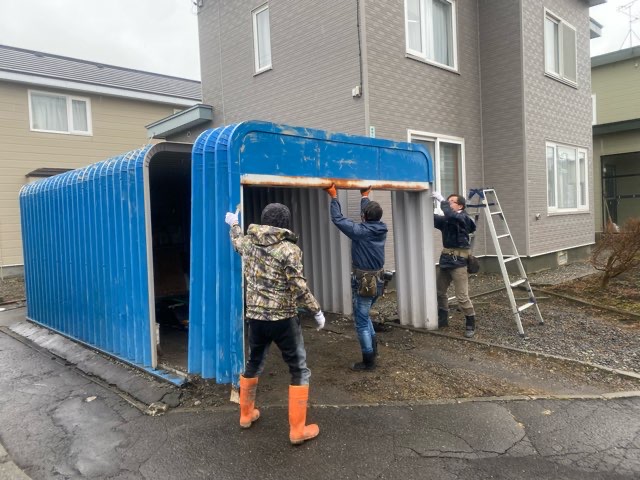 江別市豊幌　ガレージかさ上げ工事