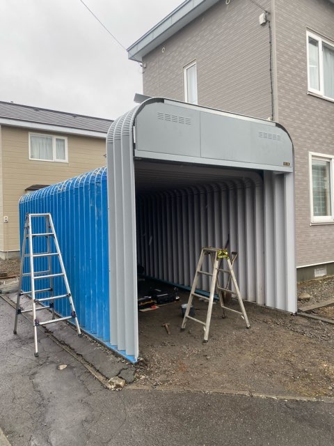 江別市豊幌　ガレージかさ上げ工事