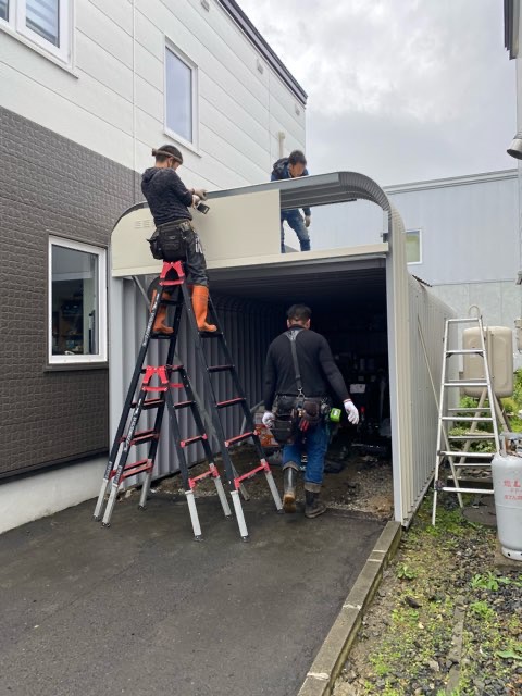 札幌市北区でガレージのかさ上げ工事
