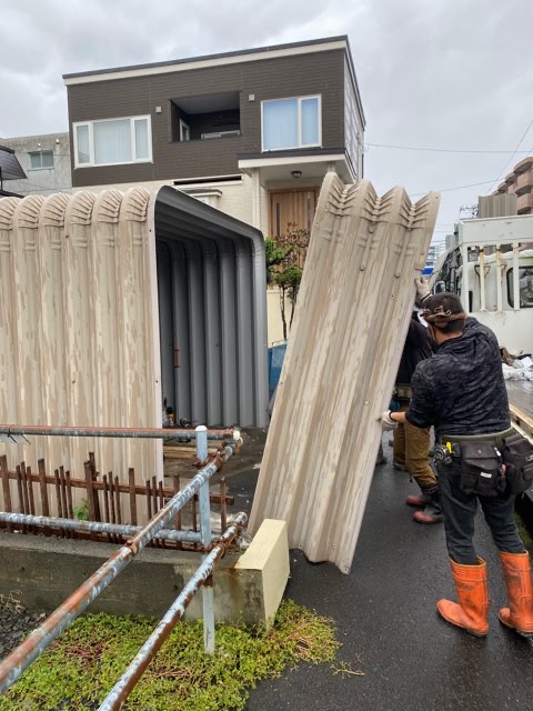 札幌市豊平区でガレージのかさ上げ工事